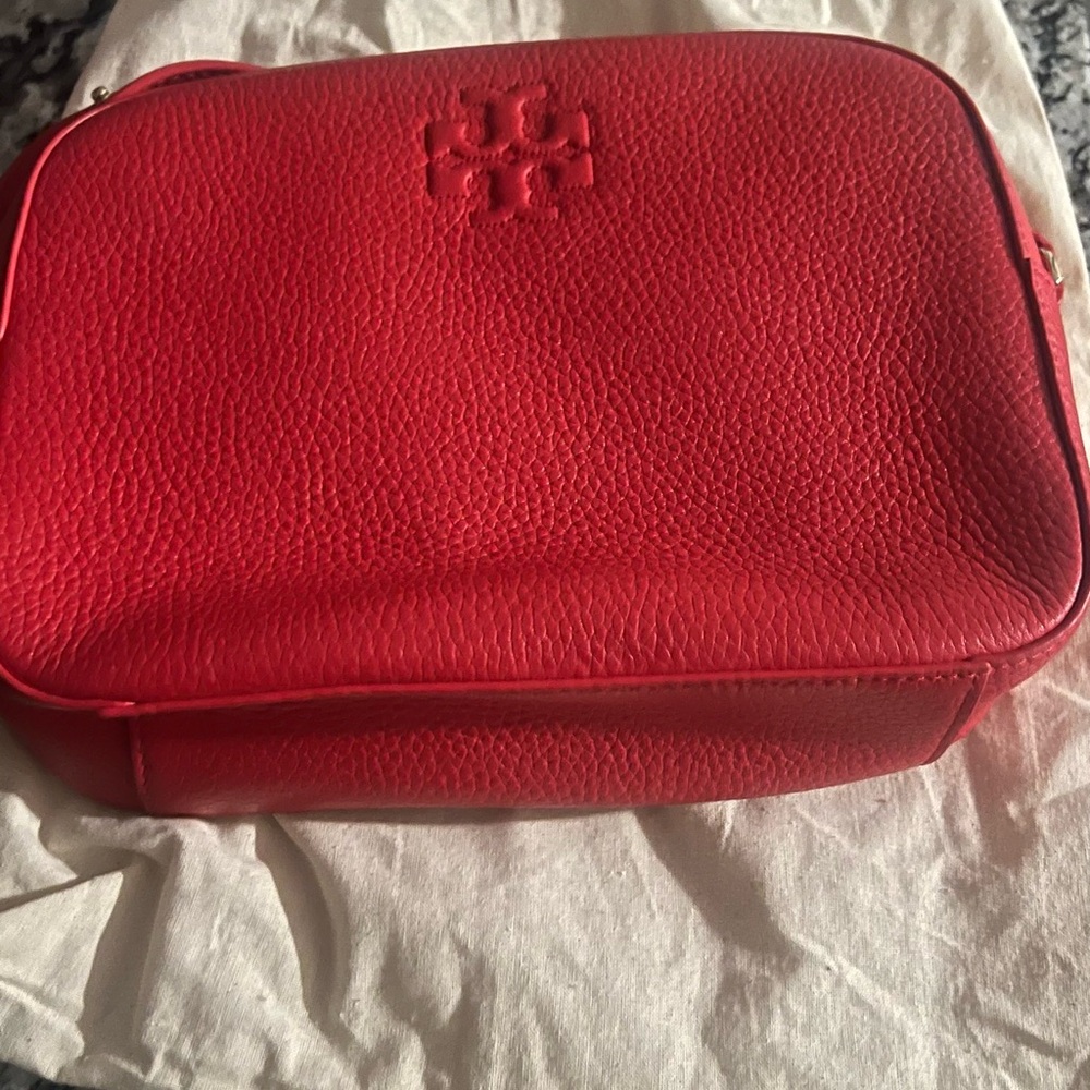 Tory Burch Red Textured Crossbody Bag